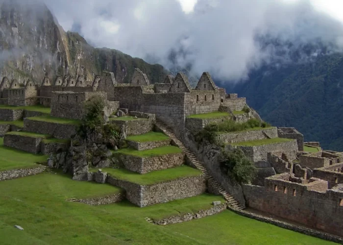 Terraces and stone ruins of Machu Picchu during a luxury Machu Picchu honeymoon tour