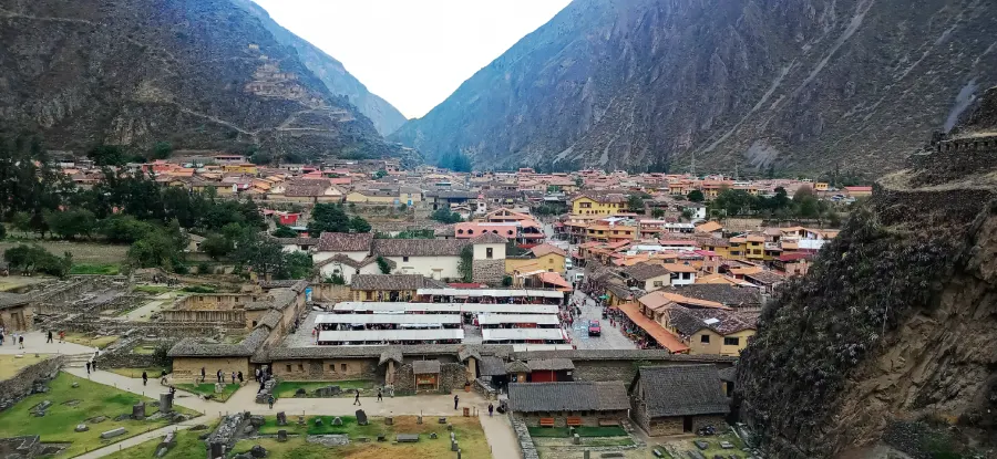 View of Ollantaytambo in the Sacred Valley, visited as part of the Machu Picchu & Galapagos honeymoon tour